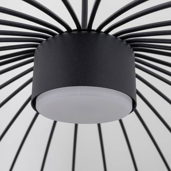 Lampadario a sospensione sfera gabbia di metallo nero per soggiorno moderno