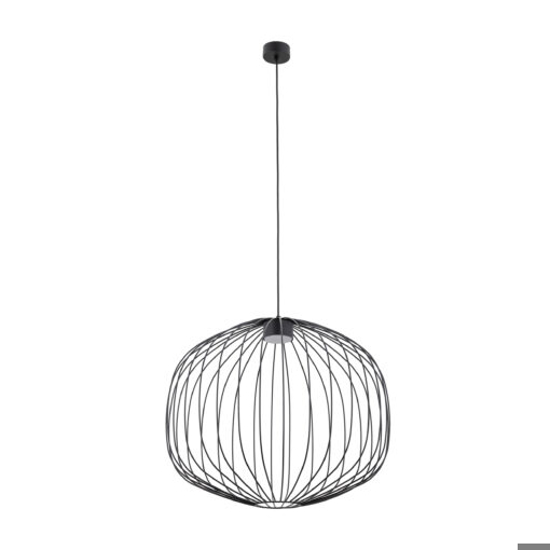 Lampadario a sospensione sfera gabbia di metallo nero per soggiorno moderno