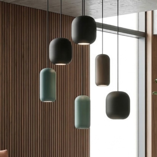 Lampadario con pendenti a sospensione multicolor moderno per soggiorno