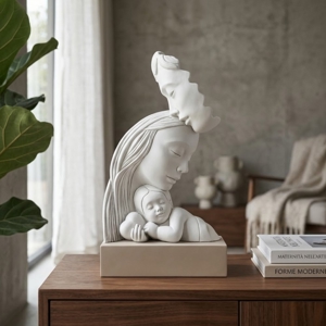 Bongelli preziosi scultura da tavolo famiglia unita base nocciola
