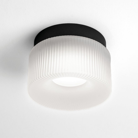 Mini plafoniera pilastro vivida vetro bianco satinato