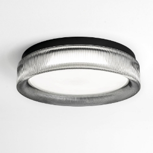 Vivida pilastro plafoniera ovale vetro fumé led cct 2700k 3000k 4000k dimmerabile