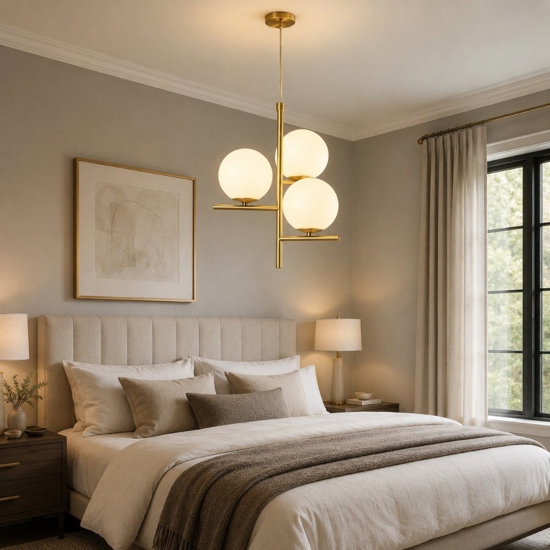 Lampadario oro ottone per camera da letto