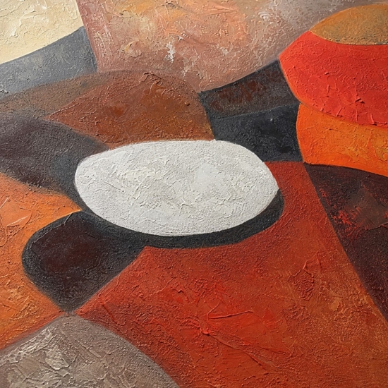 Quadro astratto moderno danza di forme 80x80 cm dipinto su tela a rilievo