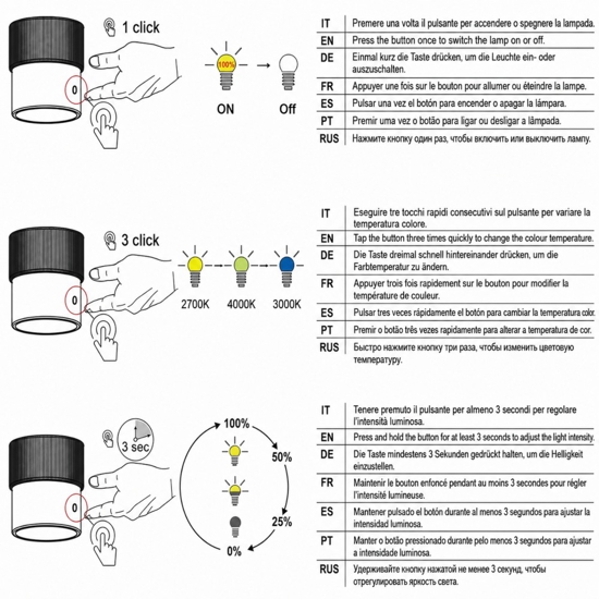 Vivida lampada da tavolo pilastro vetro fumè led cct