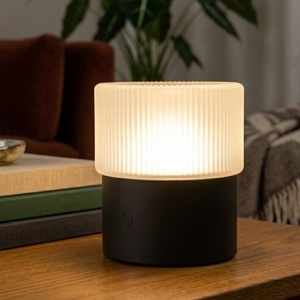 Vivida lampada da tavolo pilastro vetro bianco led dimmerabile cct