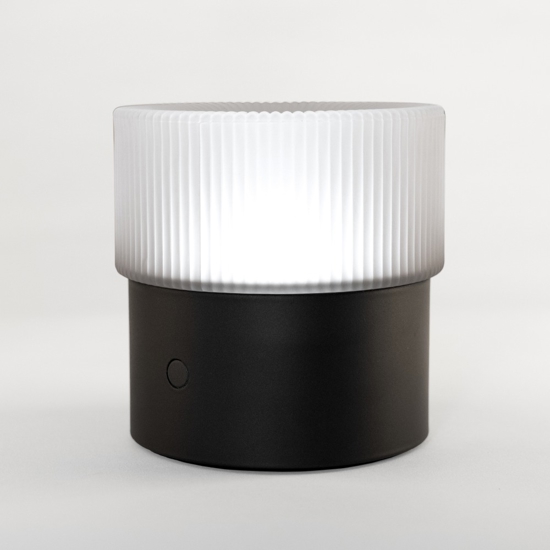 Vivida lampada da tavolo pilastro vetro bianco led dimmerabile cct