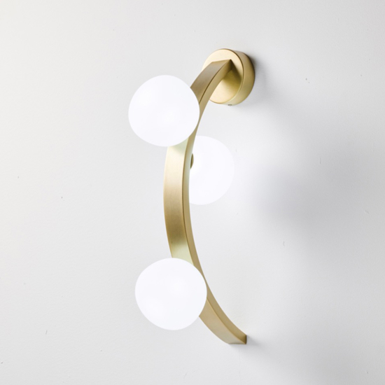 Vivida applique da parete sunset oro spazzolato led 3000k dimmerabile