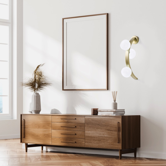 Vivida applique da parete sunset oro spazzolato led 3000k dimmerabile