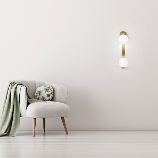 Vivida applique da parete sunset oro spazzolato led 3000k dimmerabile