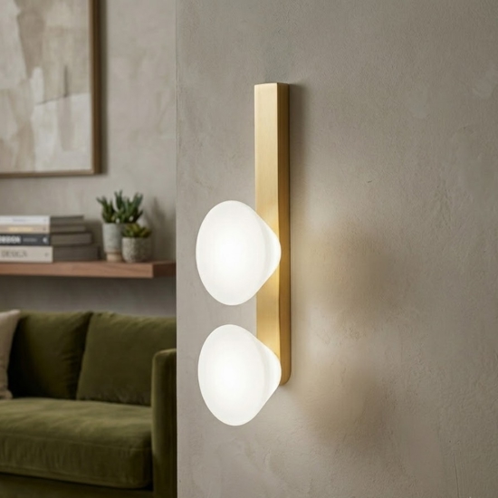 Vivida applique lampada da parete madame oro spazzolato led 3000k dimmerabile