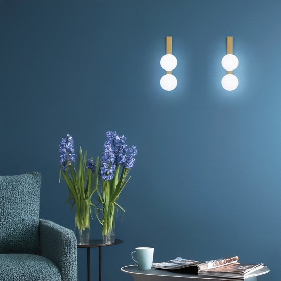 Vivida applique lampada da parete madame oro spazzolato led 3000k dimmerabile