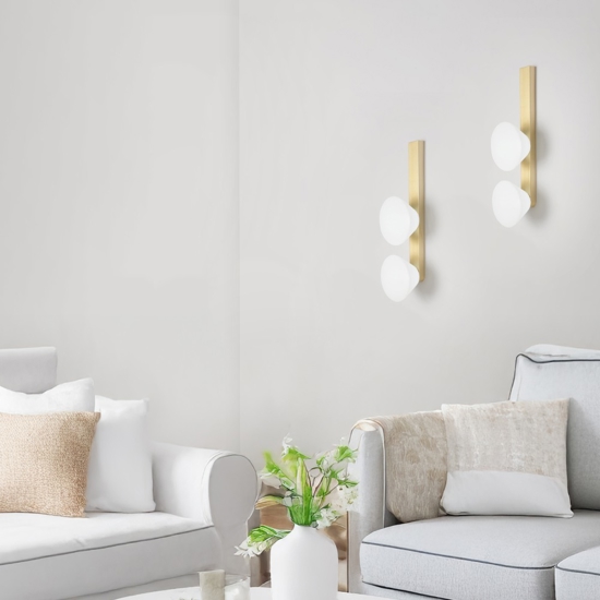 Vivida applique lampada da parete madame oro spazzolato led 3000k dimmerabile