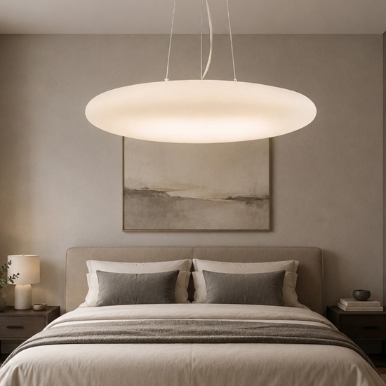 Smarties sp5 d60 lampadario per camera da letto vetro bianco ideal lux