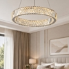 Lampadario camera matrimoniale cerchio anello di cristallo contemporaneo led 46w 3500k