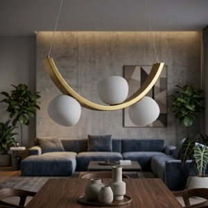 Lampadario moderno vivida sunset oro spazzolato dimmerabile 3000k