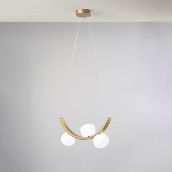 Lampadario moderno vivida sunset oro spazzolato dimmerabile 3000k