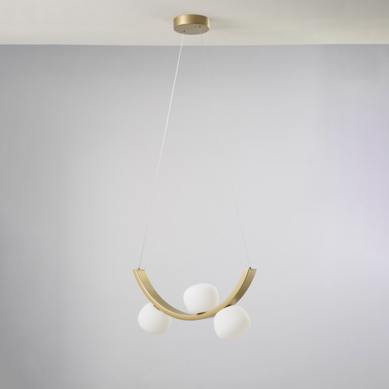 Lampadario moderno vivida sunset oro spazzolato dimmerabile 3000k