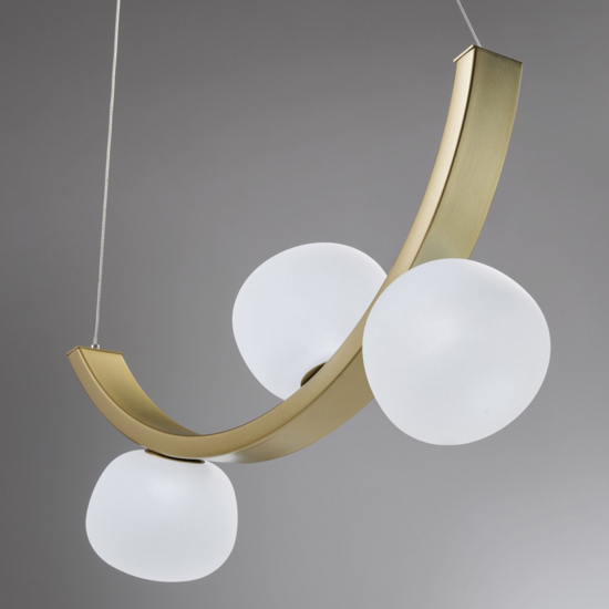 Lampadario moderno vivida sunset oro spazzolato dimmerabile 3000k