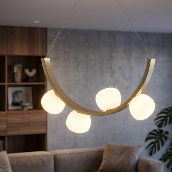Vivida lampadario moderno sunset 24w 3000k dimmerabile oro spazzolato