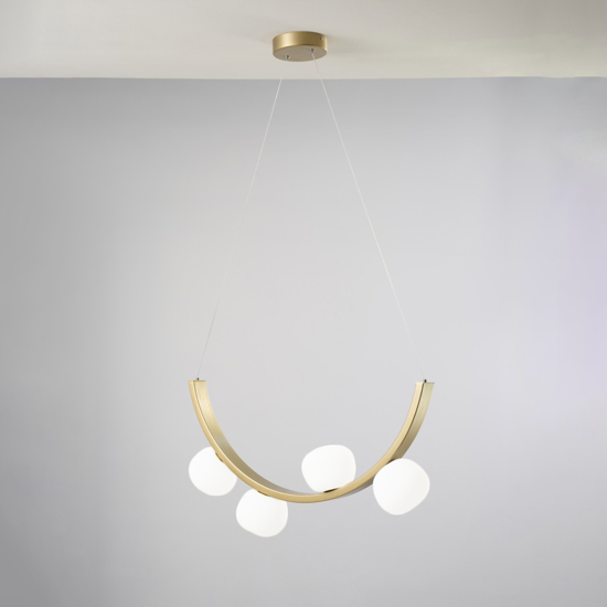 Vivida lampadario moderno sunset 24w 3000k dimmerabile oro spazzolato