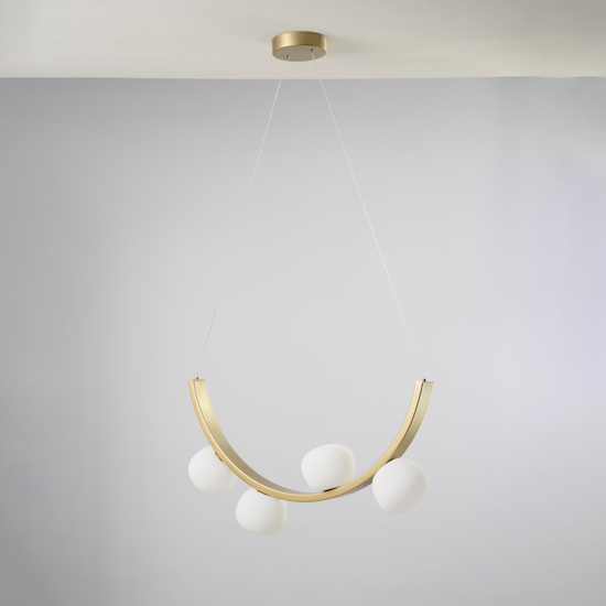 Vivida lampadario moderno sunset 24w 3000k dimmerabile oro spazzolato