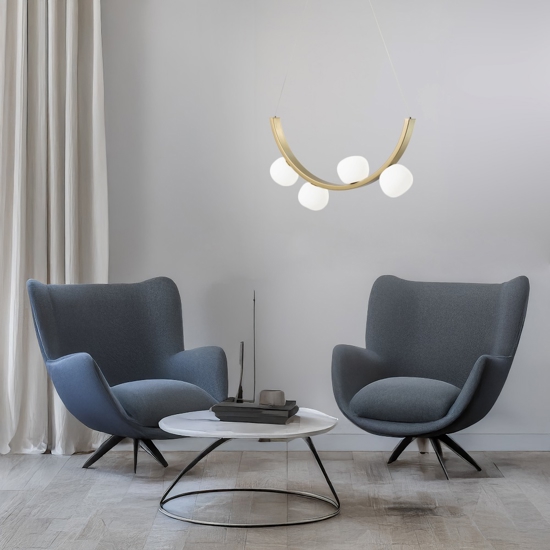 Vivida lampadario moderno sunset 24w 3000k dimmerabile oro spazzolato