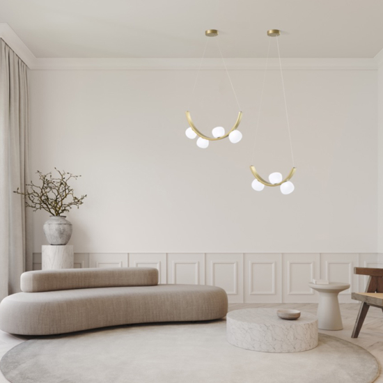 Vivida lampadario moderno sunset 24w 3000k dimmerabile oro spazzolato