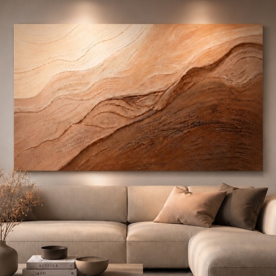 Quadro astratto trame di sabbia 80x120 cm dipinto rilievo materico
