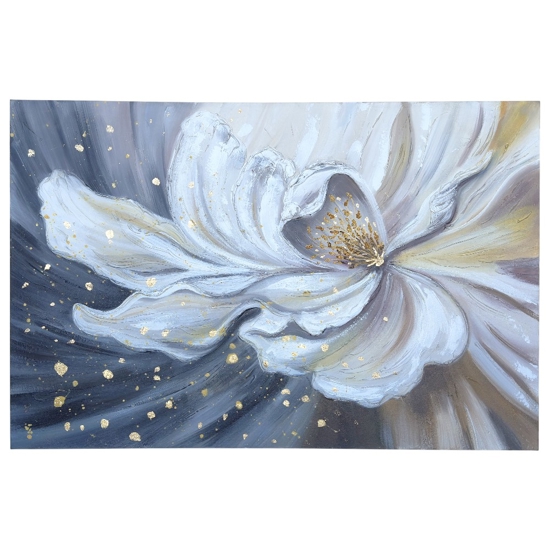 Quadro fioritura preziosa 80x120 cm dipinto a rilievo materico per salone