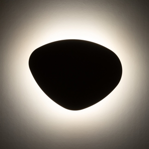 Applique nero design moderno luce indiretta 49 cm