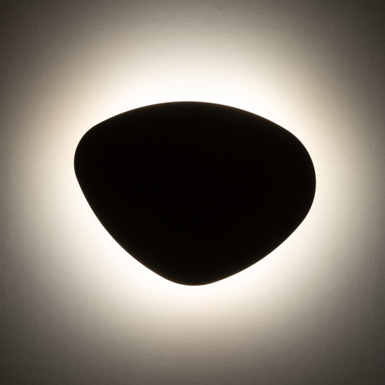 Applique nero design moderno luce indiretta 49 cm