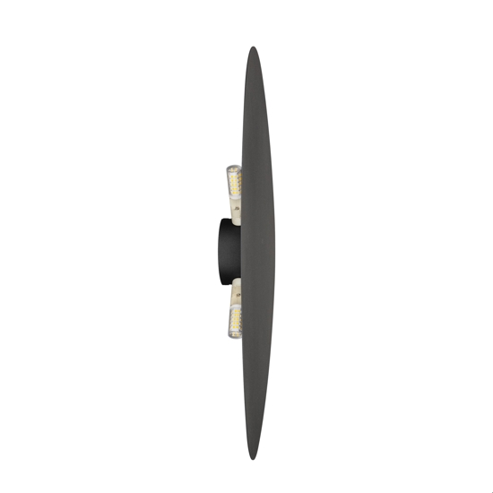 Applique nero design moderno luce indiretta 49 cm