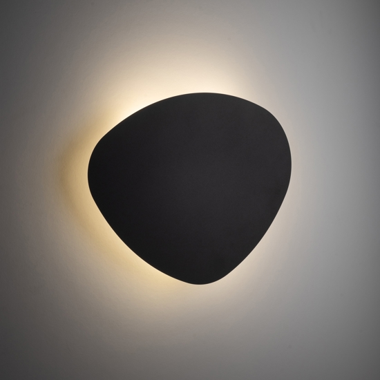Applique nero design moderno luce indiretta 49 cm