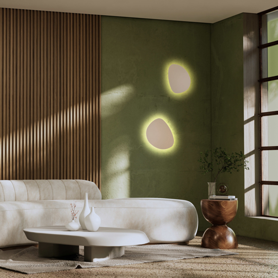 Applique design moderna 49 cm luce indiretta metallo sabbia