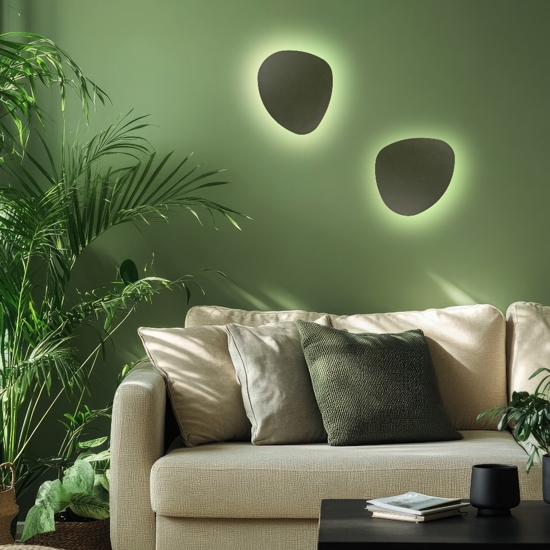 Applique da parete verde 39 cm luce indiretta design moderna
