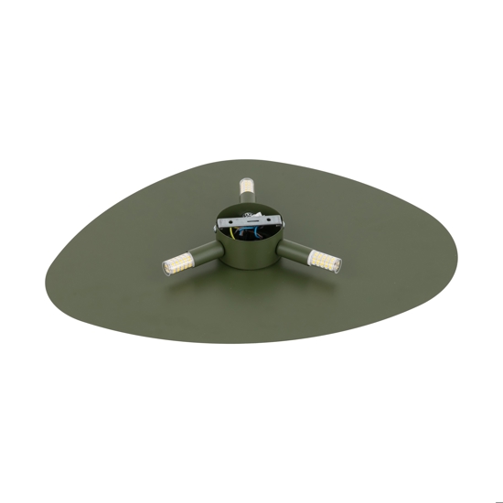 Applique verde design moderno 49 cm sagomato in metallo