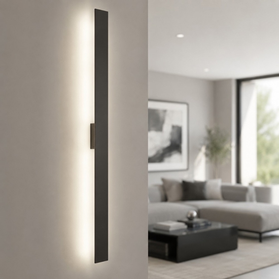 Applique da parete verticale orizzontale marrone 100 cm moderna led 8w 3000k