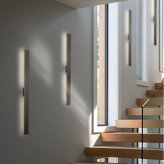 Applique da parete verticale orizzontale marrone 100 cm moderna led 8w 3000k