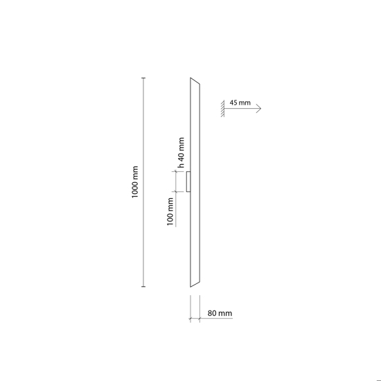 Applique da parete verticale orizzontale marrone 100 cm moderna led 8w 3000k