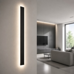 Applique da parete orizzontale verticale nera led 8w 3000k 1000 cm moderno
