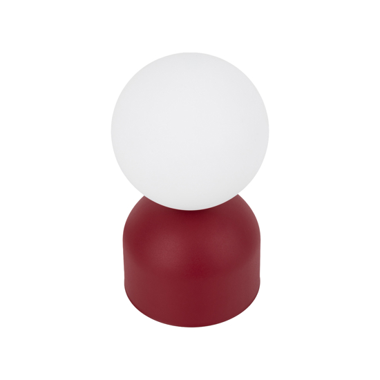 Abat-jour moderna rossa sfera bianca lampada da comodino