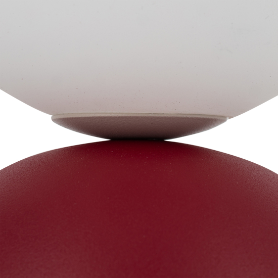 Abat-jour moderna rossa sfera bianca lampada da comodino