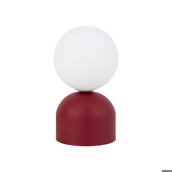 Abat-jour moderna rossa sfera bianca lampada da comodino