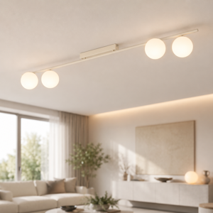 Plafoniera lunga a binario 141 cm colore cachemire moderna per soggiorno cucina