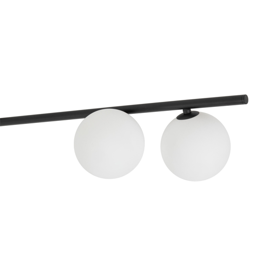 Plafoniera moderna da soffitto barra 141 cm nera con sfere di vetro per soggiorno