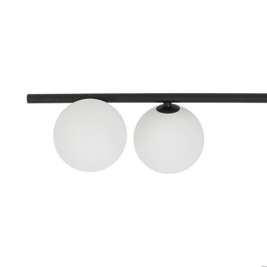 Plafoniera moderna da soffitto barra 141 cm nera con sfere di vetro per soggiorno