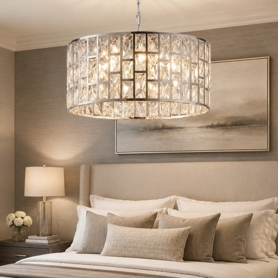 Maytoni gelid lampadario per camera da letto effetto cristallo