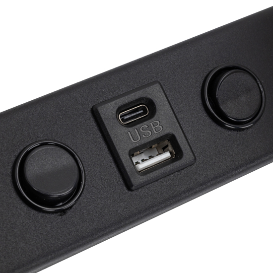 Applique nero per comodini camera da letto con faretto sfera di vetro presa usb