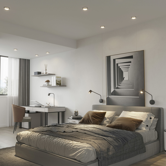 Applique braccio orientabile nero con interruttore per comodini camera da letto